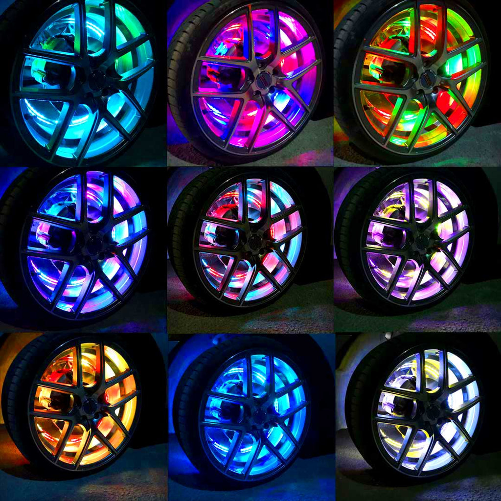 4x 15.5'' RGB Wheel Ring Lights LED Light Truck Car Rim Light with  Bluetooth APP | eBay